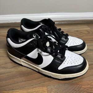 Nike Dunk Low Panda Big Kids Size 7Y Black White CW1590-100 Retro Sneakers